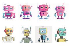 70 Robot Kawaii Characters Illustration Sticker Ideas JPG Product Image 3