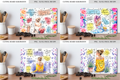 Self Care Floral Cutting Board Sublimation Design Product Image 1