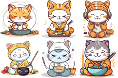 40 Kawaii Kitten Illustration Sticker Collection PNG Product Image 8