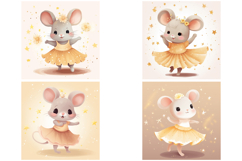 32 Ballerina Mice Mouse Illustration Dancing JPG Collection Product Image 6