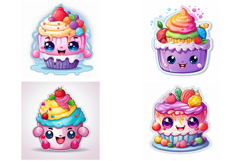 32 Kawaii Cake Sticker Idea Logo Illustration Designs Product Image 7