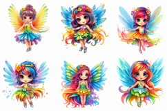 50 Rainbow Fairy Fairies Girls Illustrations Sticker JPG Product Image 7