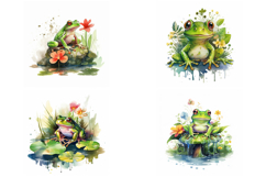 30 Watercolor Frog Illustration Toad Painting Collection JPG Product Image 7