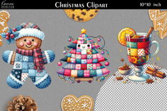 Patchwork Christmas Clipart|Quilted Christmas Design Product Image 1