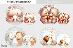 Kiss|Love|Animal | Watercolor Wind Spinner Design Product Image 1