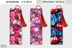 Stained Flowers| Valentines Day Printable Bookmark Product Image 1