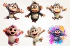 Funky Monkey Clipart Bundle 38 PNG Cute Monkey PNG | UHD 4K Product Image 6