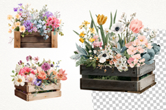 Boots with Flowers Clipart Bundle 40 PNG Transparent BG Product Image 5