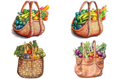 32 Thanksgiving Harvest Basket Illustration PNG Collection Product Image 9