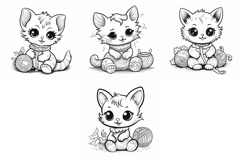 40 Kitten Coloring Page Outline Logo Cute Cat Illustration Product Image 8