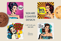 Sarcastic Quotes| Vintage Pop Art Square Coaster Bundle Product Image 8