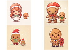 44 Gingerbread People Festive Christmas Character JPG Product Image 8