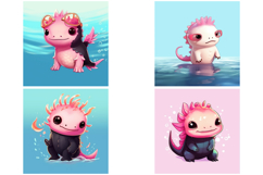 40 axolotl illustration sticker Idea Designs JPG Product Image 8