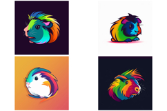 28 Guinea Pig Hamster Sci-fi Logo Illustration Sticker Ideas Product Image 8