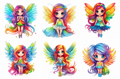 50 Rainbow Fairy Fairies Girls Illustrations Sticker JPG Product Image 8