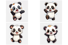 36 Panda Kawaii Sticker Idea Cute Logo Illustration Design Product Image 8