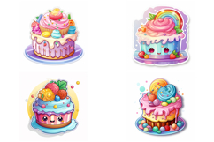 32 Kawaii Cake Sticker Idea Logo Illustration Designs Product Image 8