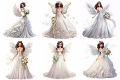 60 Fairy Princess Angel Wedding Dress Illustration JPG Product Image 9