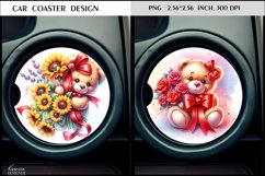 Teddy Bear|Flower Animal Car Coaster Design Product Image 1