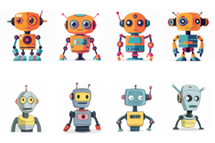 70 Robot Kawaii Characters Illustration Sticker Ideas JPG Product Image 4