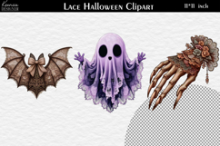 Lace Halloween Bat Clipart | Spooky Ghost| Vintage Hand Product Image 1