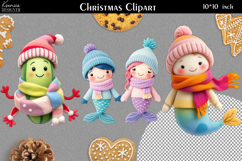 Cozy Christmas Felted Clipart Collection|Winter Knitted Art Product Image 1