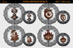 Halloween Lace Vintage Wind Spinner Sublimation Design Product Image 1