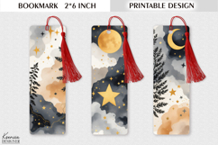 Golden Celestial Printable Bookmark | Mystic Tarot Design Product Image 1