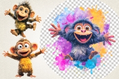 Funky Monkey Clipart Bundle 38 PNG Cute Monkey PNG | UHD 4K Product Image 7