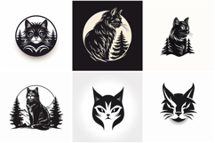 80 Kitten Cat Logo Sticker Illustrations Designs JPG Product Image 8