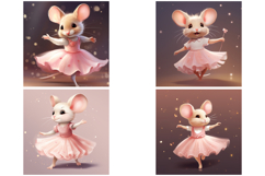 32 Ballerina Mice Mouse Illustration Dancing JPG Collection Product Image 3