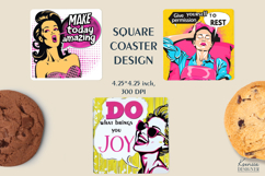 Sarcastic Quotes| Vintage Pop Art Square Coaster Bundle Product Image 9