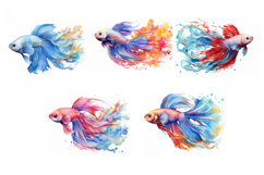 60 Koi Fish Watercolor Illustrations JPG Collection Product Image 9