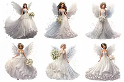 60 Fairy Princess Angel Wedding Dress Illustration JPG Product Image 10