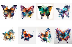 80 Watercolor Butterfly Butterflies Illustrations Vibrant Product Image 9