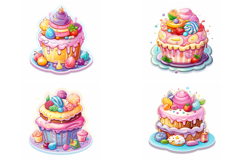 32 Kawaii Cake Sticker Idea Logo Illustration Designs Product Image 9