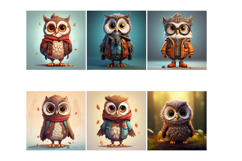 62 Owl Cartoon Illustration Clipart JPG Product Image 9
