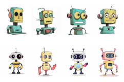 70 Robot Kawaii Characters Illustration Sticker Ideas JPG Product Image 5
