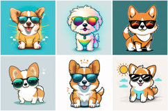 50 Puppy Dog Sunglasses Sticker Ideas Illustration Logo JPG Product Image 9
