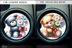 Teddy Bear|Flower Animal Car Coaster Design Product Image 1