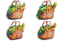 32 Thanksgiving Harvest Basket Illustration PNG Collection Product Image 2