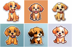 50 Puppy Sticker Ideas Illustration Logo Design Collection Product Image 9