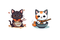 36 Cat Kitten Kawaii Stickers Illustration Collection PNG Product Image 9
