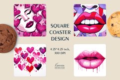 Valentines Day Design|Love Square Coaster Sublimation Product Image 1