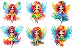 50 Rainbow Fairy Fairies Girls Illustrations Sticker JPG Product Image 9