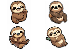 Sloth Kawaii Sticker Idea Logo Cute Designs JPG Product Image 9