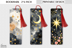 Golden Celestial Printable Bookmark | Mystic Tarot Design Product Image 1
