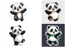 36 Panda Kawaii Sticker Idea Cute Logo Illustration Design Product Image 9