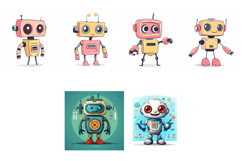 70 Robot Kawaii Characters Illustration Sticker Ideas JPG Product Image 6