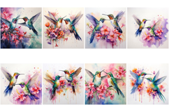 100 Watercolor Bird Illustrations JPG Paintings Kingfisher Product Image 3